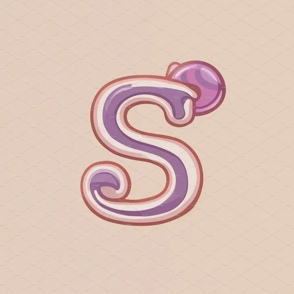a logo design,with the text "s", main symbol:letter, Cute Purple Candy,Moderate,clear background