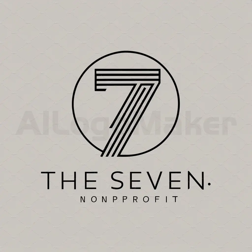 a logo design,with the text "The seven", main symbol:7,Moderate,be used in Nonprofit industry,clear background