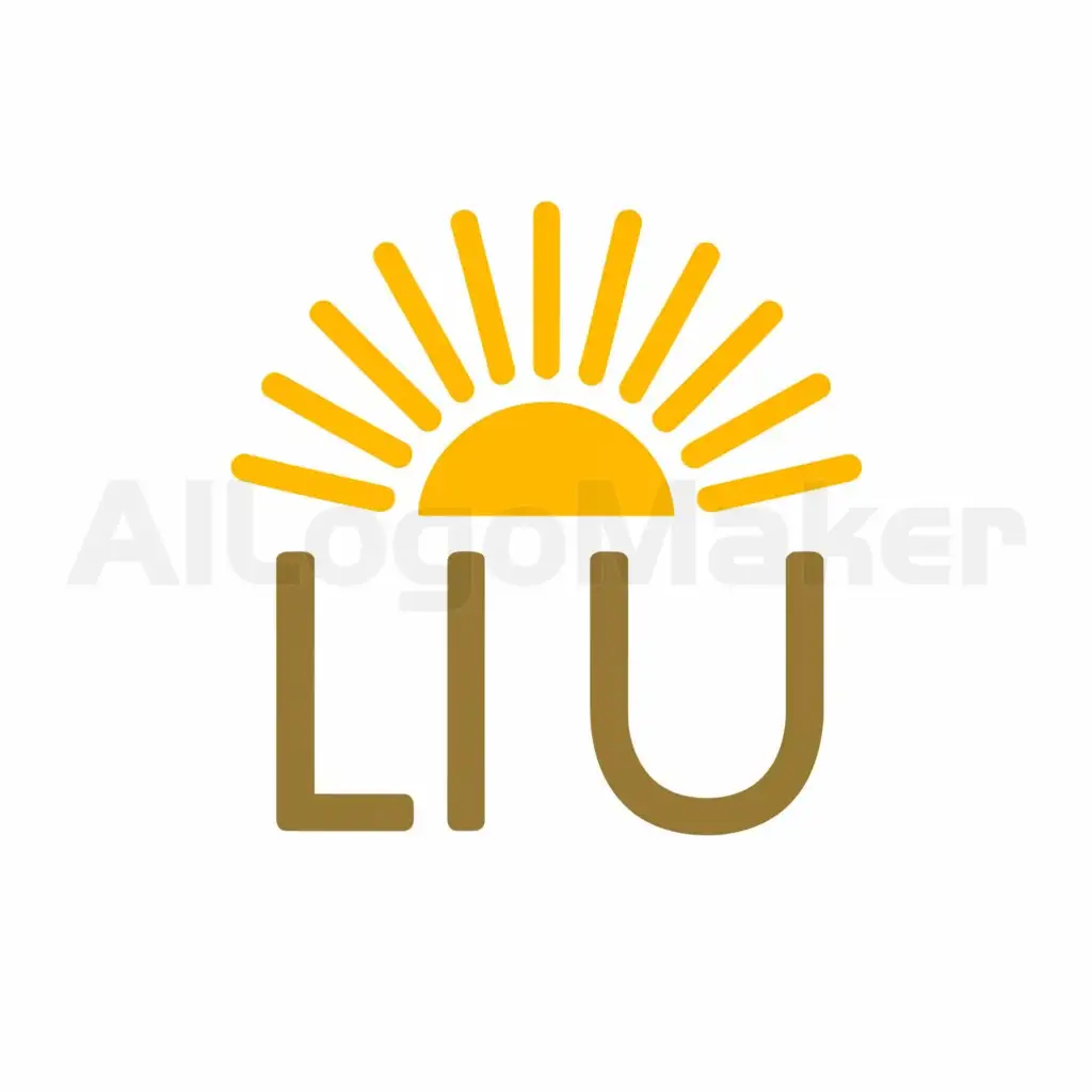 a logo design,with the text "Liu", main symbol:Sun,Moderate,be used in Real Estate industry,clear background
