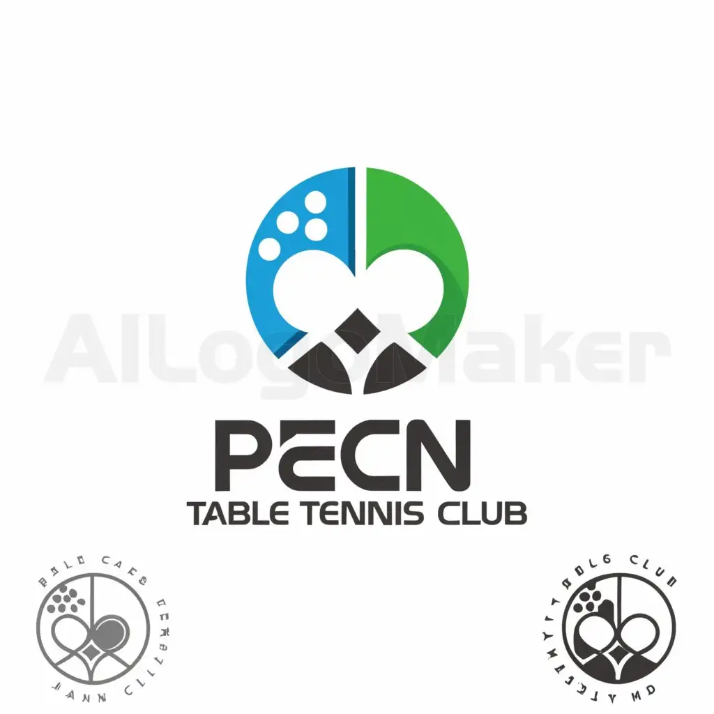 a logo design,with the text "PECN Table Tennis club", main symbol:Table tennis,Moderate,be used in Sports Fitness industry,clear background