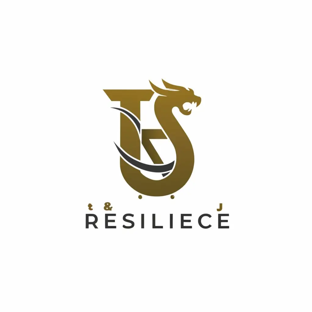 LOGO-Design-For-T-J-Resilience-LLC-Elegant-Dragon-Symbol-on-Clear-Background