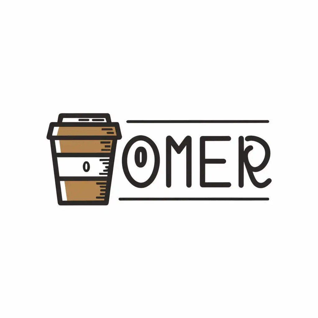 a logo design,with the text "Omer", main symbol:Coffee cup,Moderate,be used in Restaurant industry,clear background