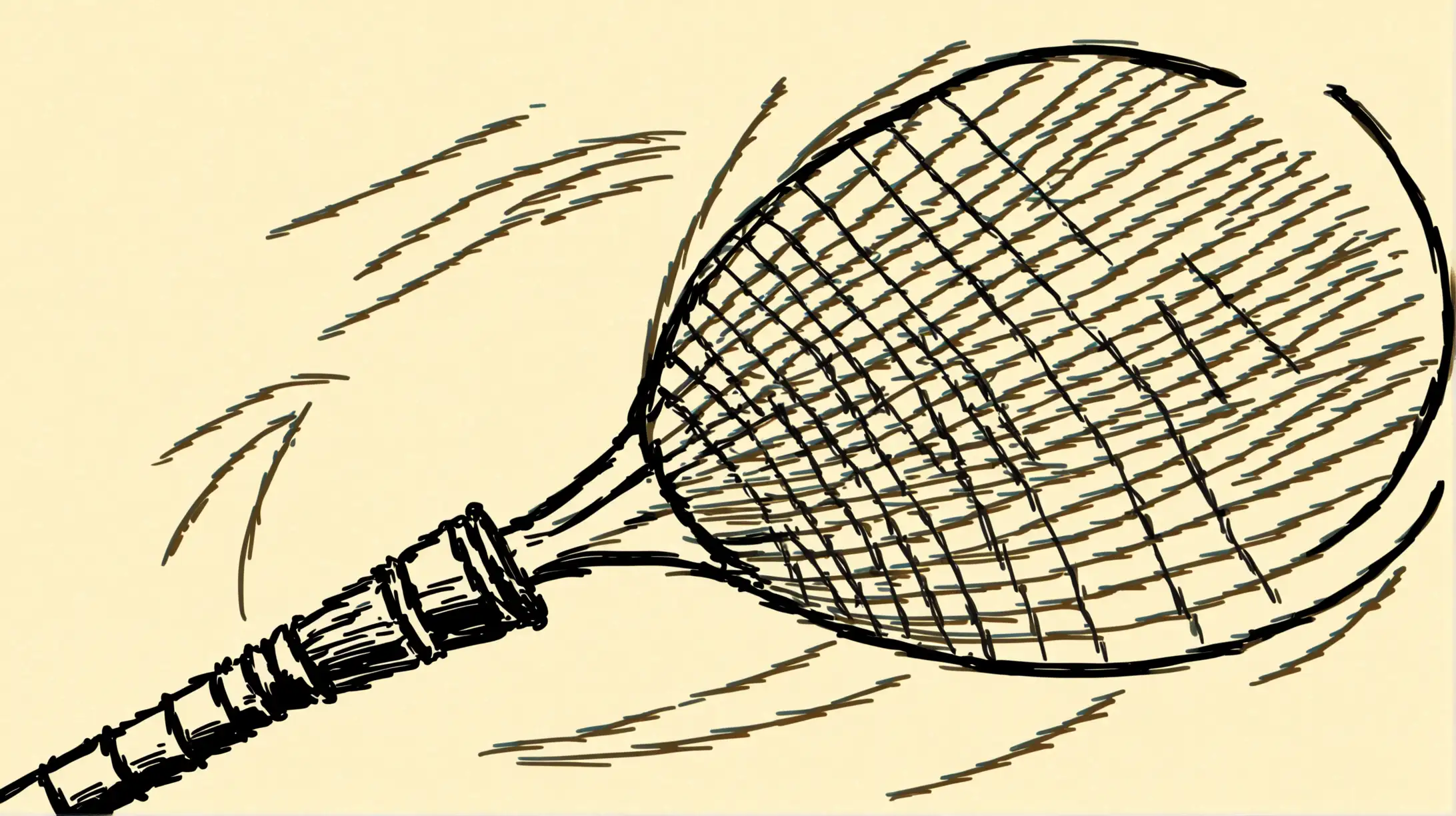 CloseUp HandDrawn Badminton Illustration in Vector Style