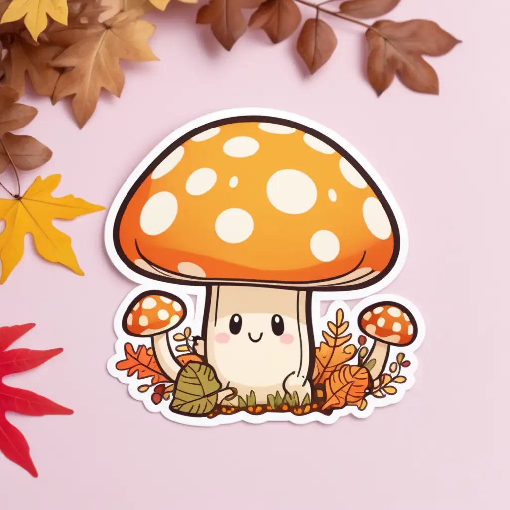 Kawaii Mushroom Autumn Season sticker