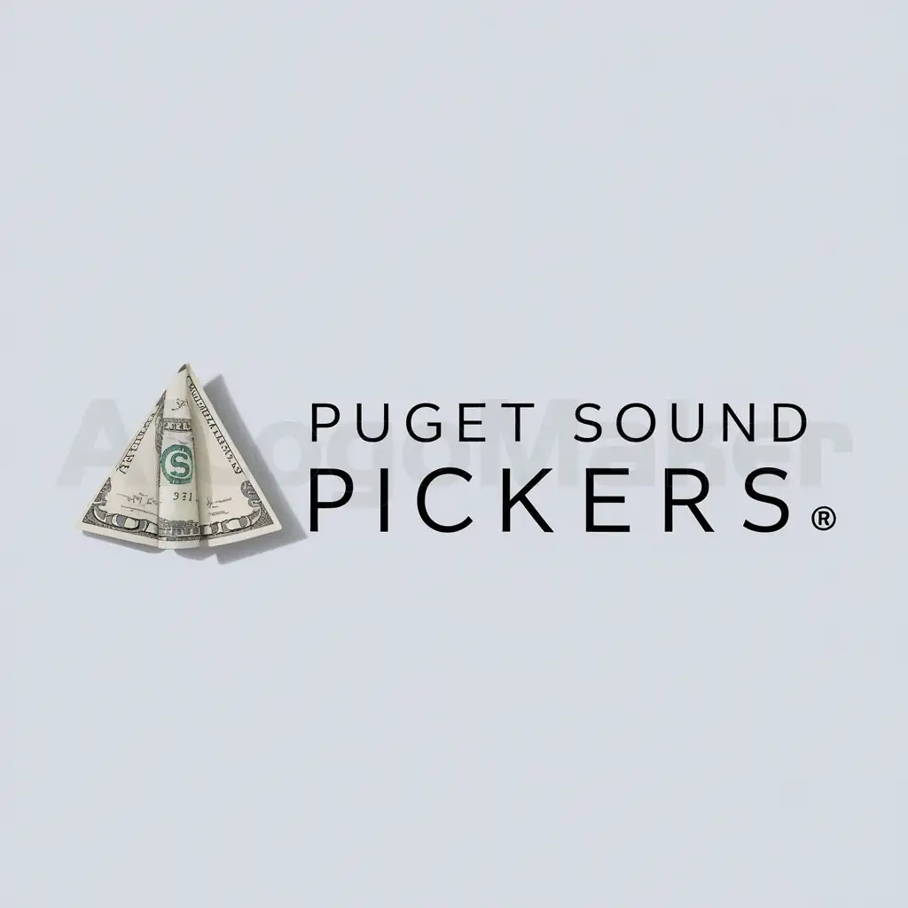 LOGO-Design-For-Puget-Sound-Pickers-Minimalistic-Dollar-Bill-Symbol-on-Clear-Background