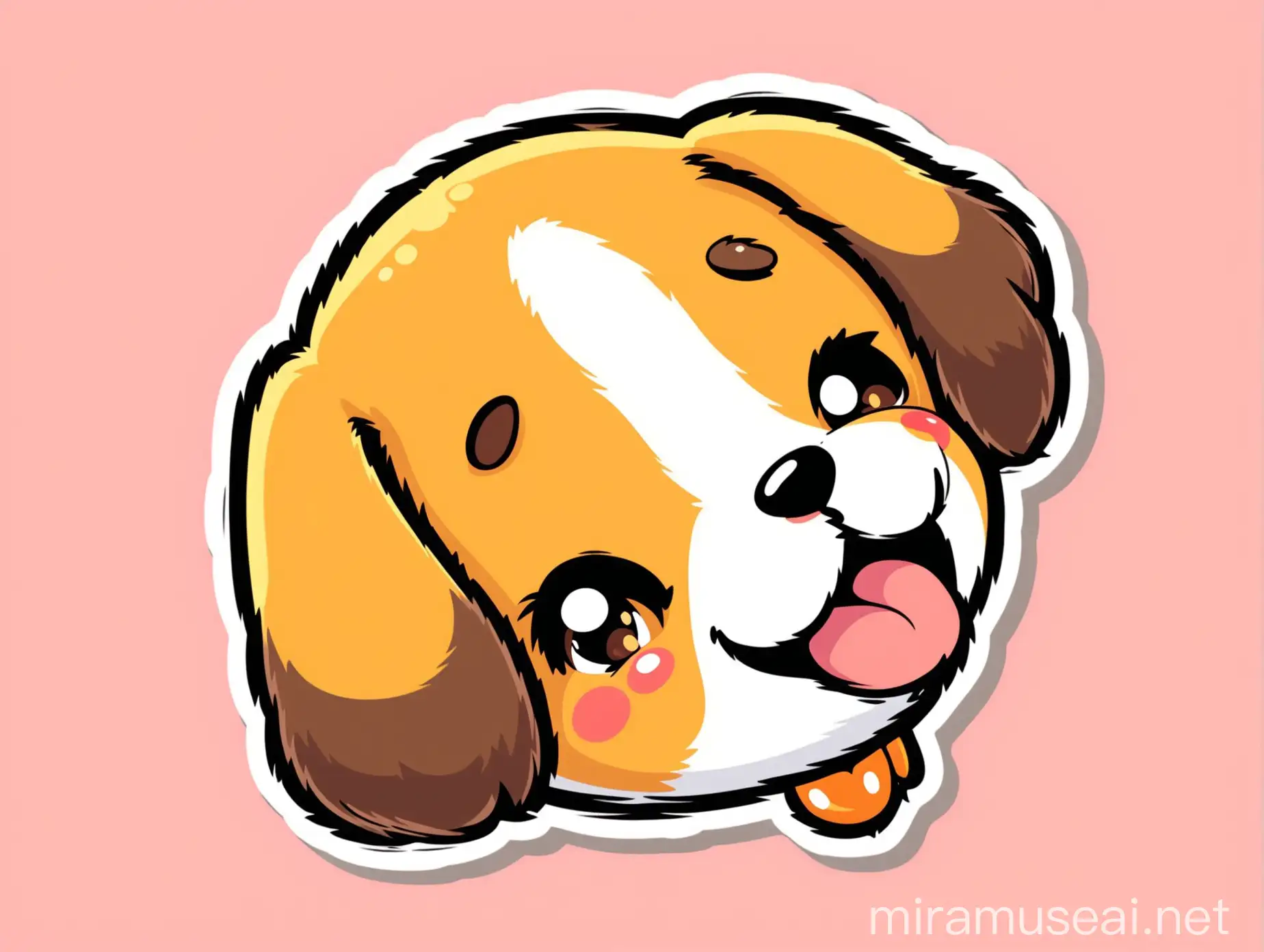 Cheerful Cartoon Dog Sticker in Vibrant Colors