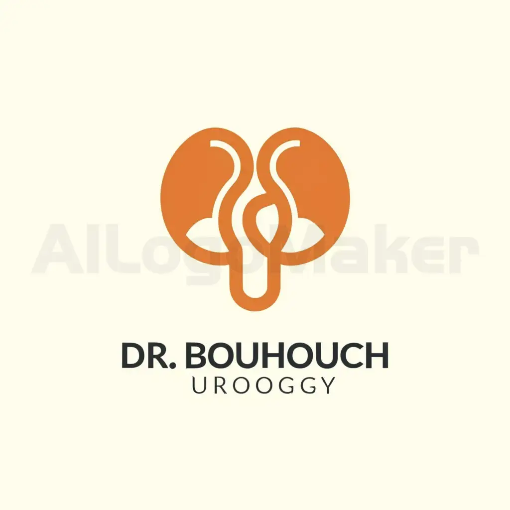 a logo design,with the text "Dr BOUHAOUCHE 
Urologist
", main symbol:Kidney and urinary tract,Minimalistic,be used in Medical industry,clear background