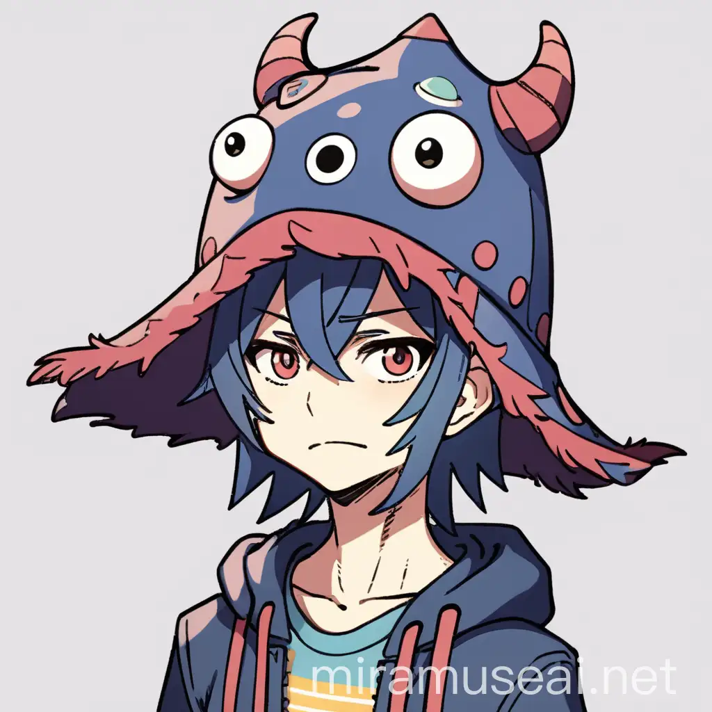 Small Monster Hat 2D Boy Anime Real People
