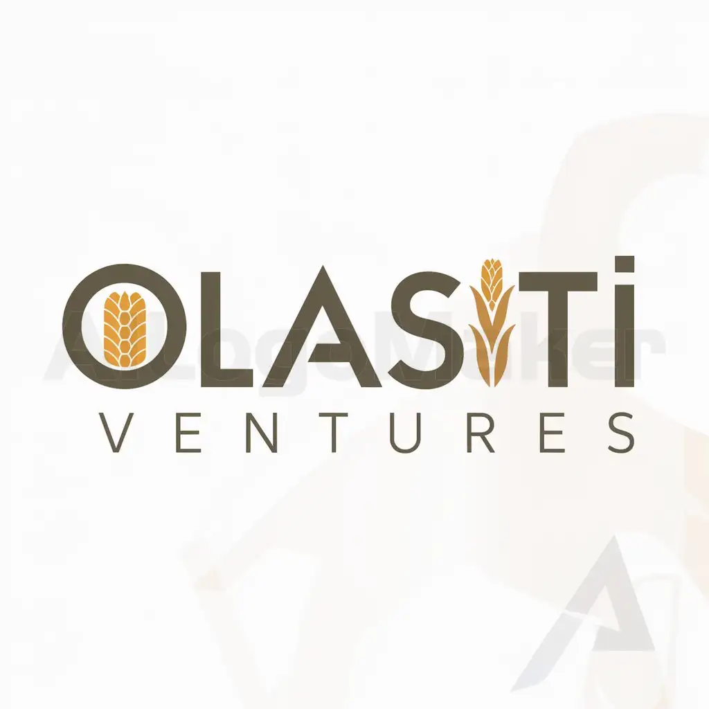 a logo design,with the text "Olasiti Ventures", main symbol:corn,Moderate,be used in agriculture industry,clear background