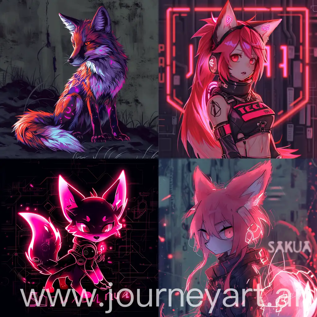 Neon-Fox-Sakura-Vibrant-Fox-in-Neon-Japanese-Cherry-Blossom-Setting