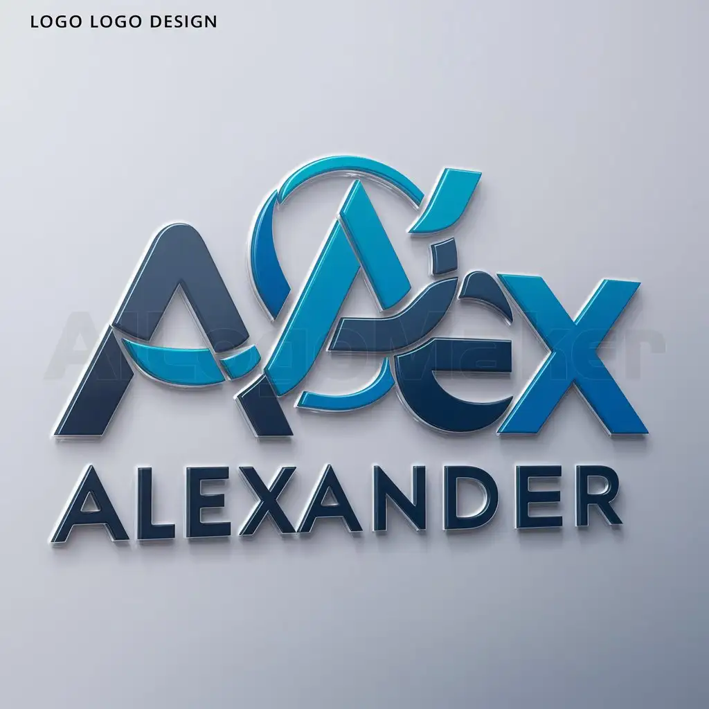 a logo design,with the text "Alex", main symbol:Alexander,complex,be used in Games industry,clear background