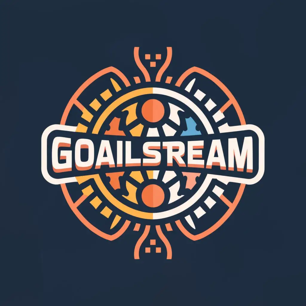 an eye-catching, unique round logo for a telegram channel with video reviews of football matches and goals called GoalStream without a lot of details with the letters,minimalistic,be used in Sports industry,clear background