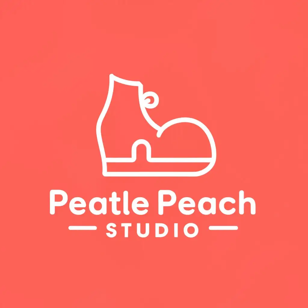 a logo design,with the text "Peach Little Peach studio", main symbol:Shoes,Moderate,be used in Fashion industry,clear background