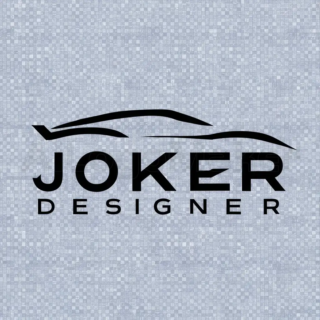 a logo design,with the text "JOKER DESIGNER", main symbol:cars,Minimalistic,be used in Automotive industry,clear background