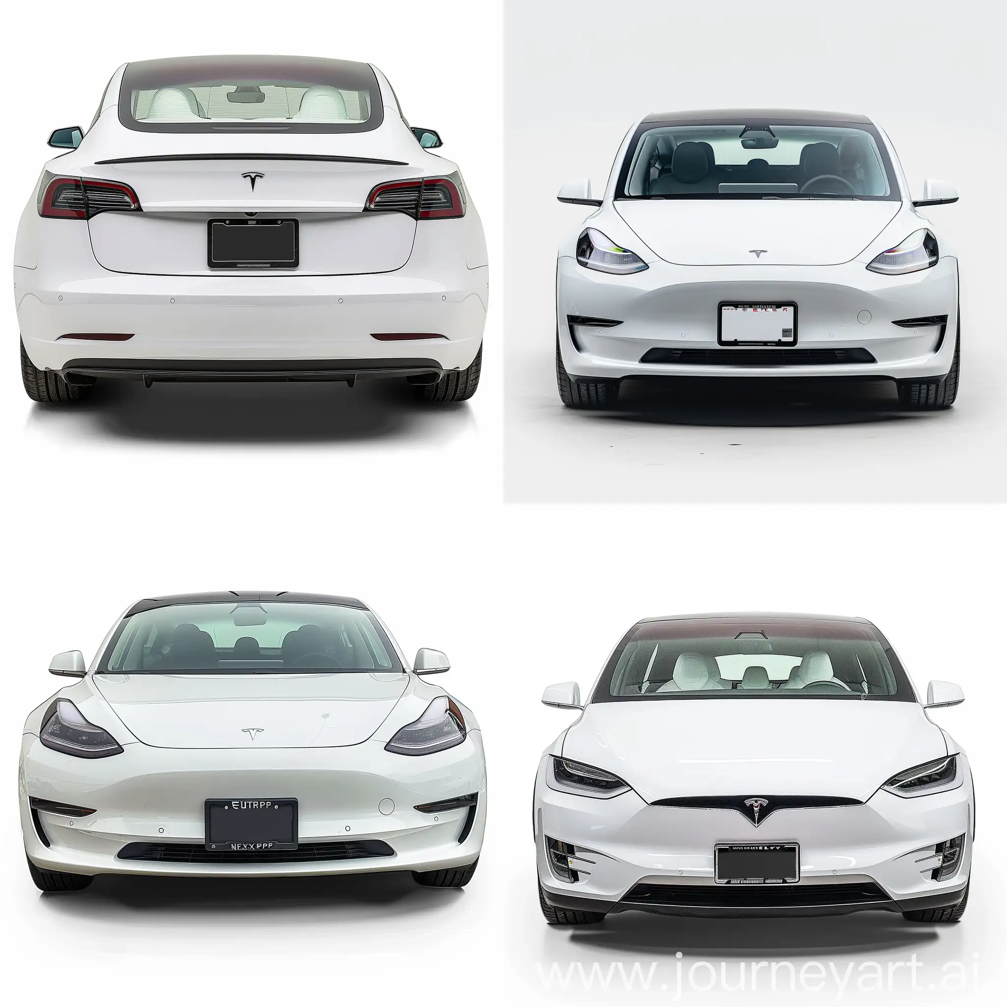 White-Tesla-Car-with-NEXTRP-License-Plate-Frame-on-White-Background