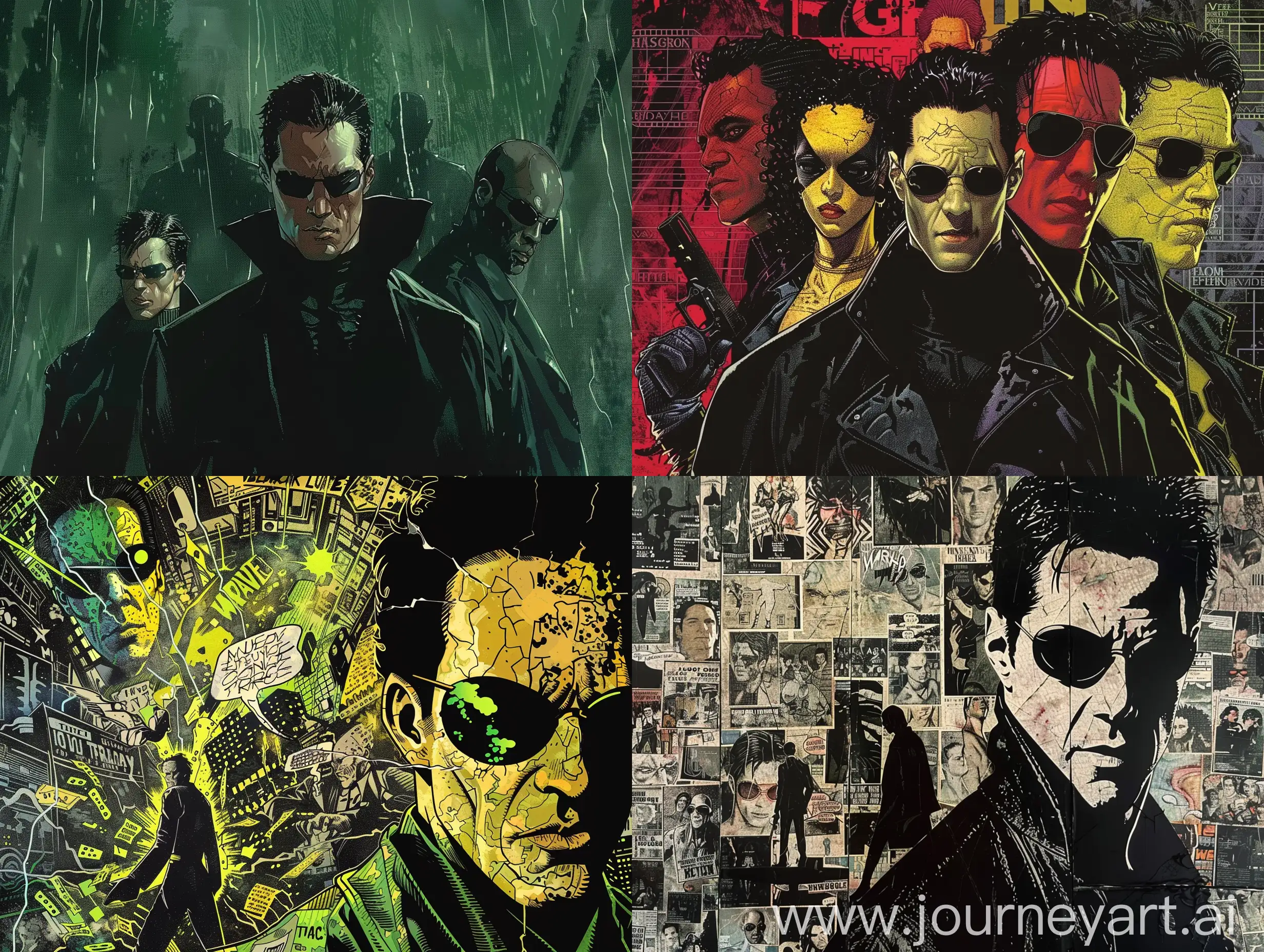 80s style comics, The Matrix directed by the Wachowskis