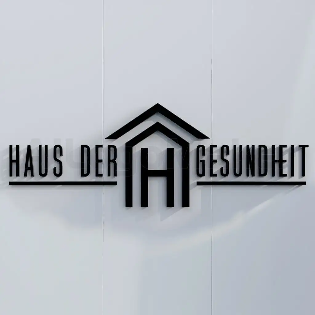 a logo design,with the text "House of health", main symbol:Haus der Gesundheit,Minimalistic,clear background