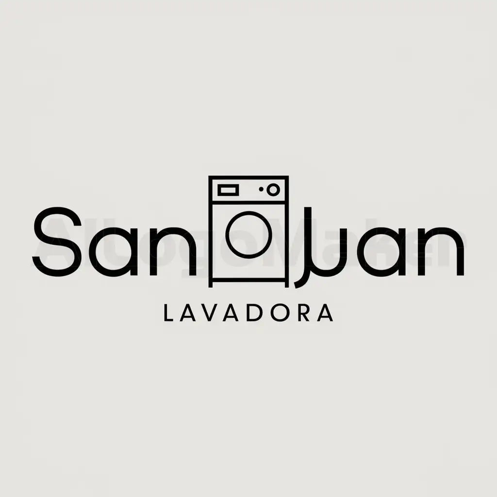 a logo design,with the text "San Juan", main symbol:lavadora,Minimalistic,be used in Home Family industry,clear background