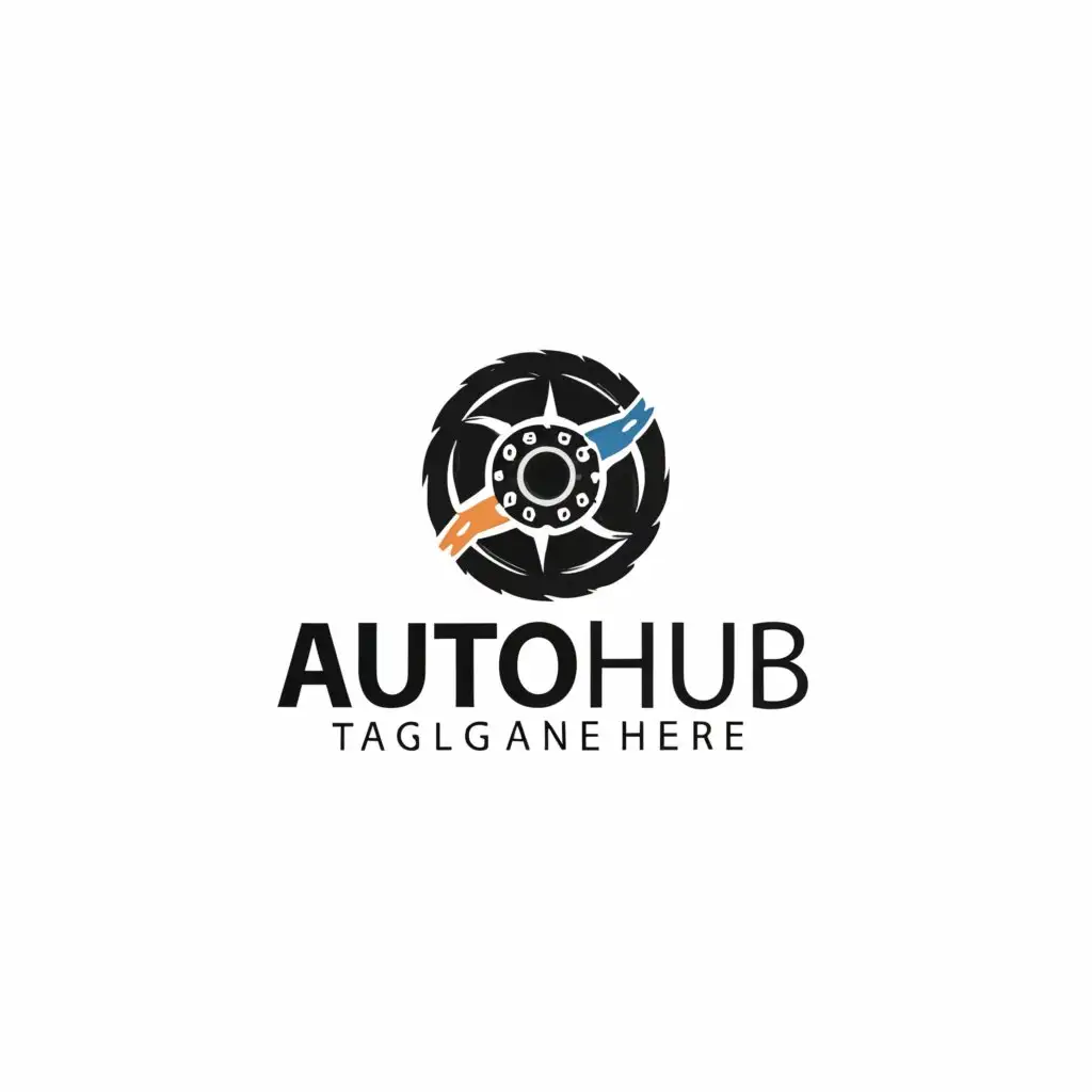 a logo design,with the text "AutoHub", main symbol:Auto parts,Минималистичный,be used in Автомобильная industry,clear background