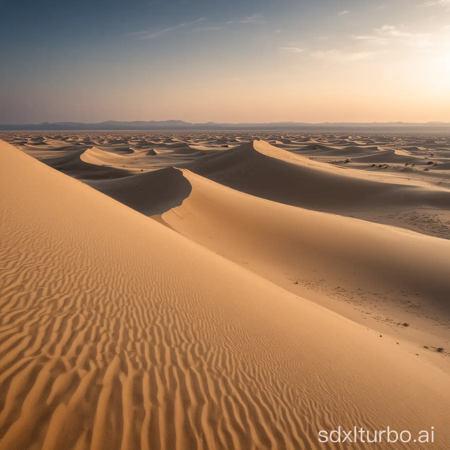 A vast hotizon of endless sand dunes