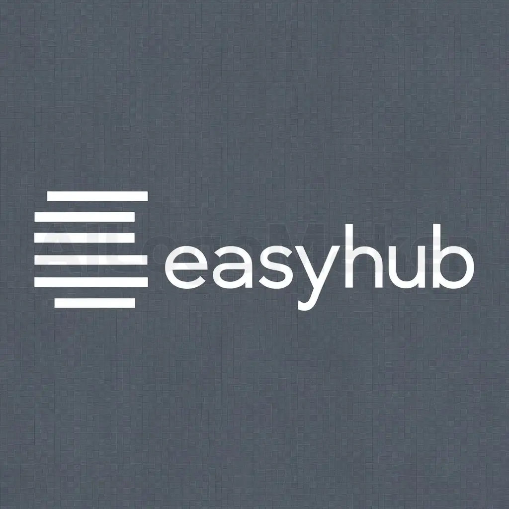 a logo design,with the text "EasyHub", main symbol:lineas,Minimalistic,be used in Others industry,clear background