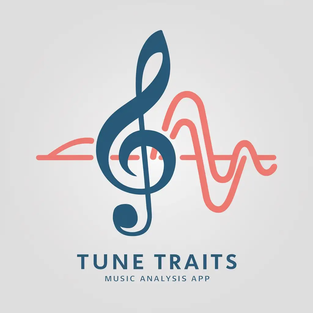 Create a vector logo for Tune Traits, a music analysis app that identifies melody, rhythm, harmony, and tempo. The logo should be simple, memorable, and not overly complex. Incorporate musical elements such as notes, waves, or shapes inspired by music. Use a bold, modern color scheme. The logo should be scalable for various uses. Inspired by the harmony of music, create a design that is visually striking, easy to recognize, and instantly conveys the app's purpose.