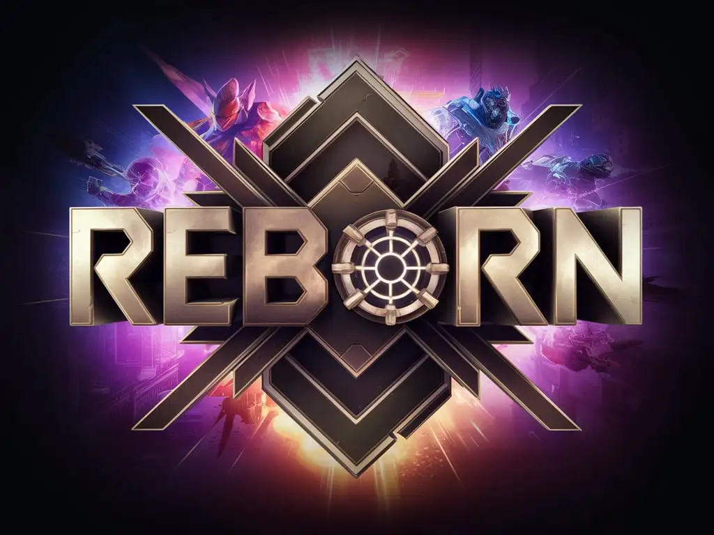Fantasy like logo that contains the word 'REBORN' that is for pvp for a game called rappelz