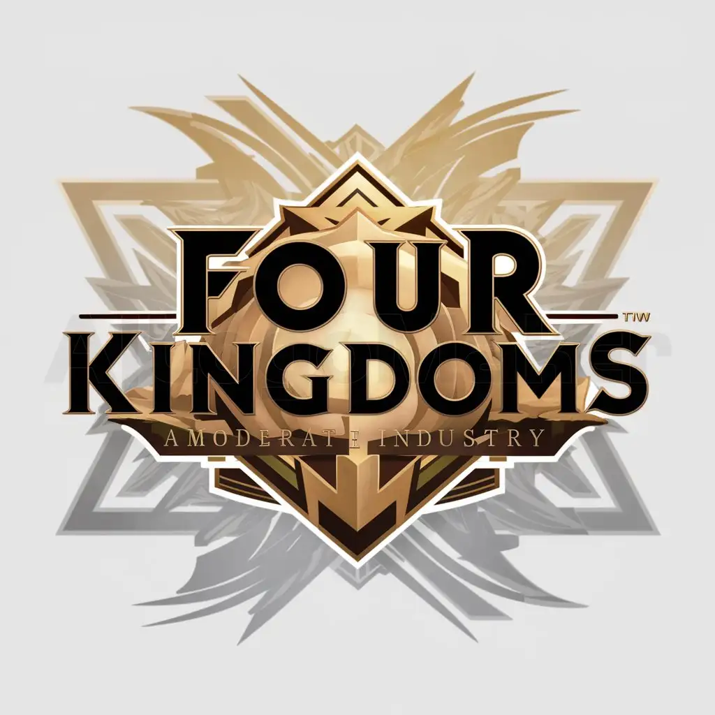 a logo design,with the text "Four Kingdoms", main symbol:Empire,Moderate,be used in Game industry,clear background