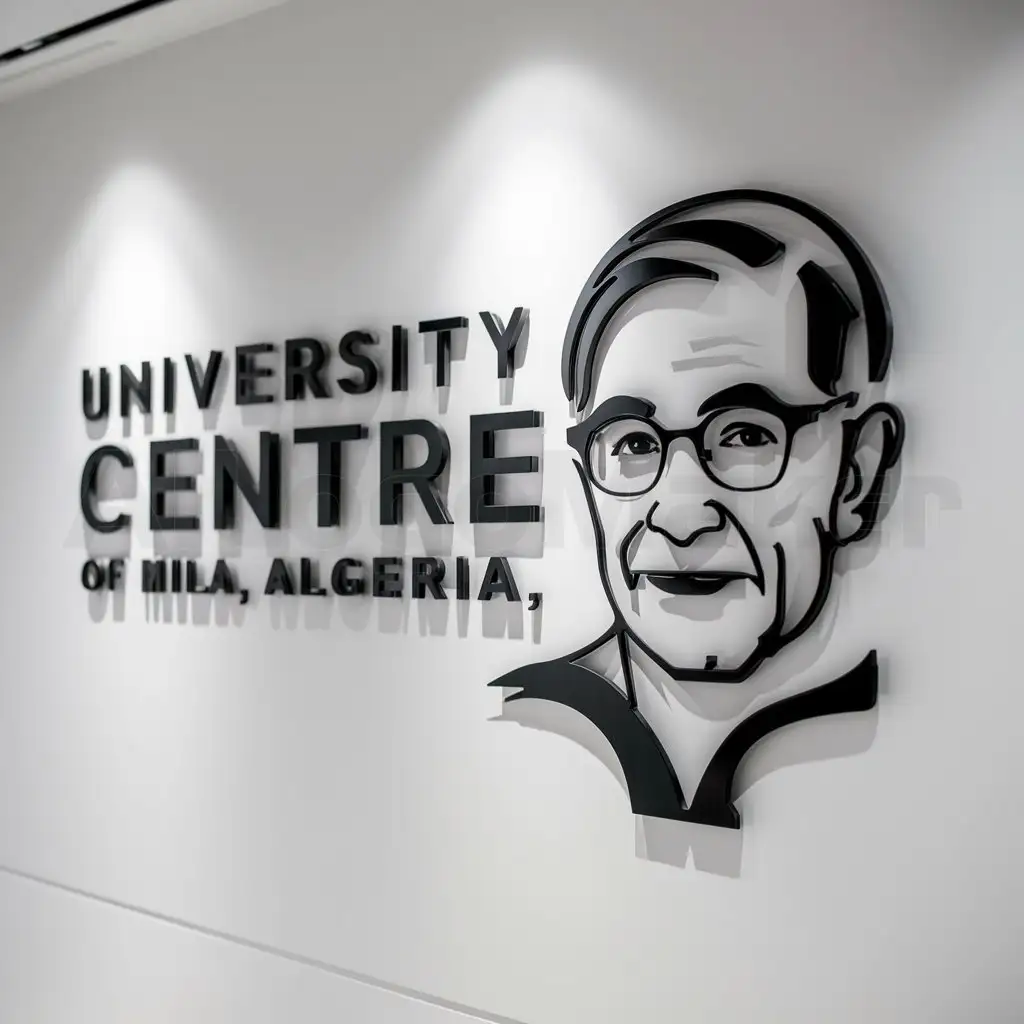 a logo design,with the text "University Centre of Mila, Algeria", main symbol:Dr. Fouad BOULKROUN,Moderate,clear background