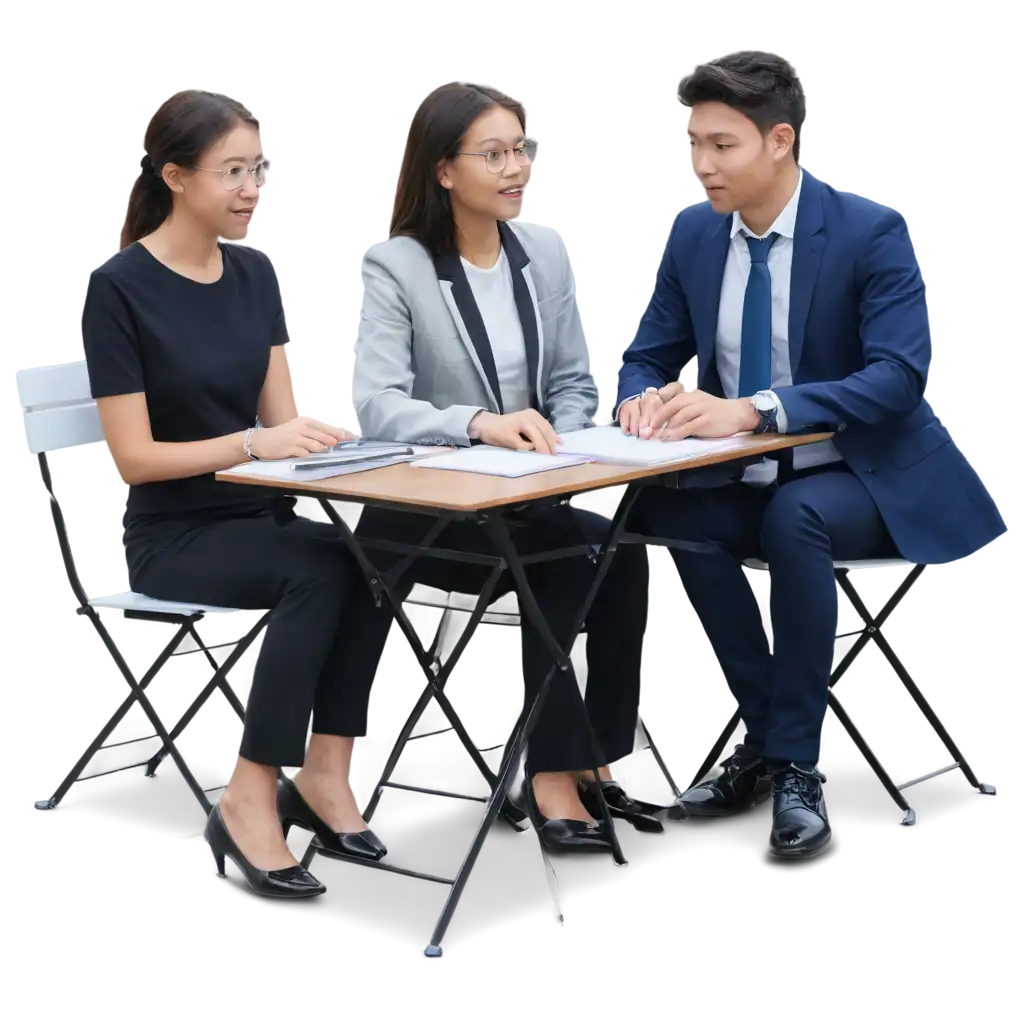 HighQuality-PNG-Image-Business-Man-Girl-and-Boy-Sitting-at-Smart-Table-and-Talking