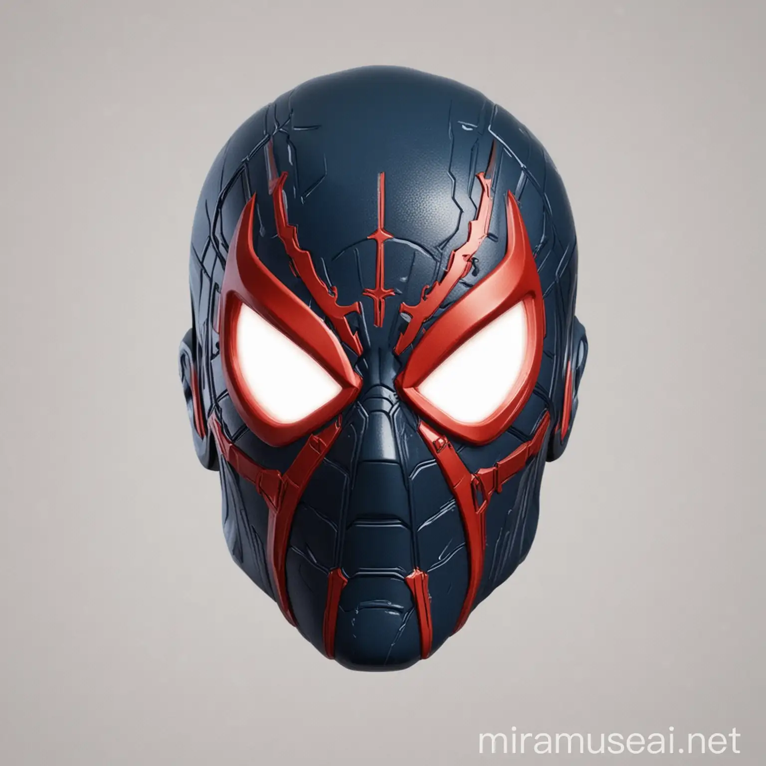 SpiderMan 2099 Head Emoji in Futuristic Urban Setting
