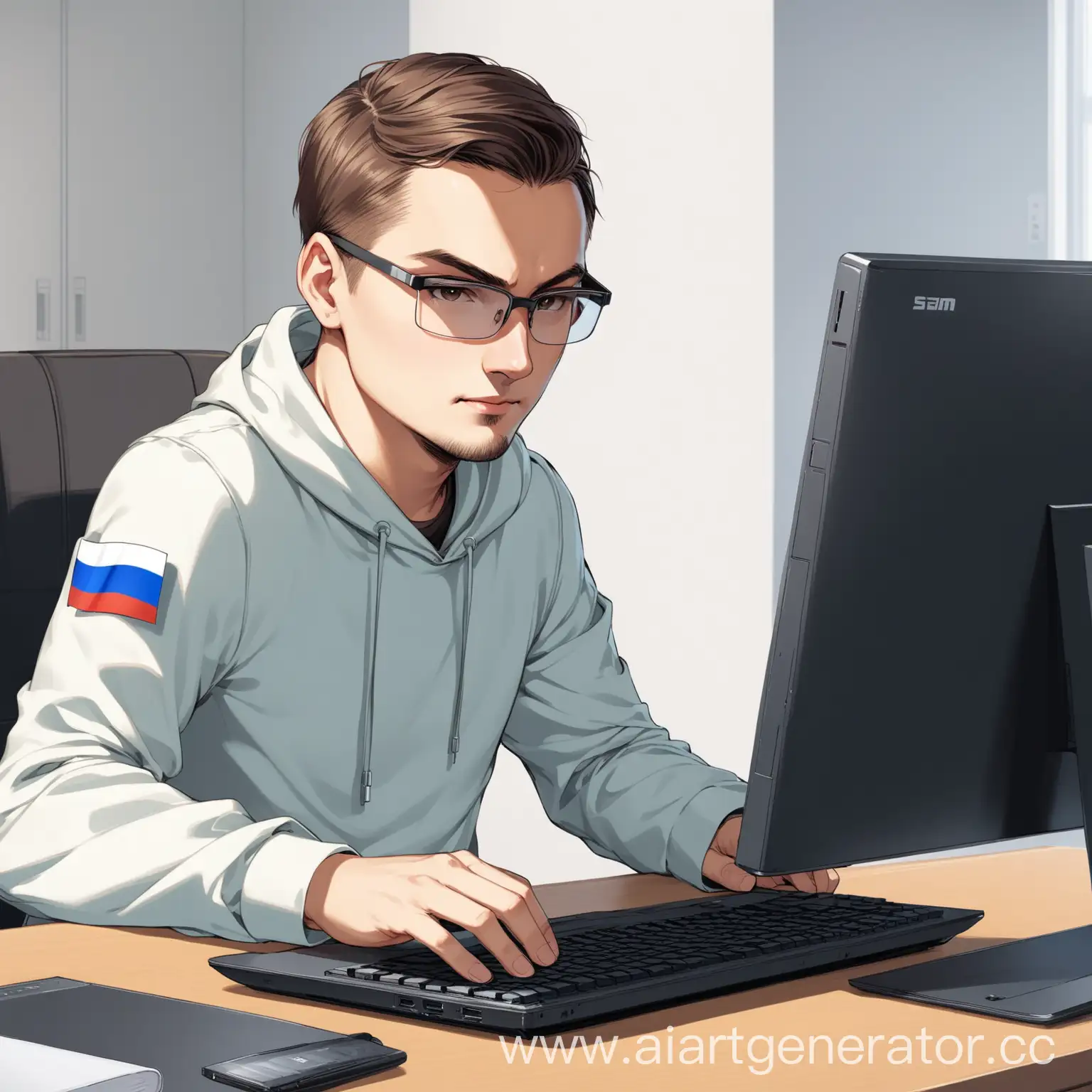 Skilled-Computer-User-in-Russia-Working