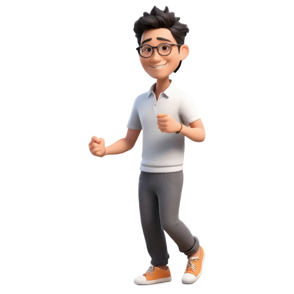 - 3D Caricatures  - Realistic, Ultra HD, Photo  -Male gender  - Chinese descent  - Age around 60  - Smile and appear mature  - Contemporary hair style  - Wear contemporary round glasses  - Contemporary clothes  - Sneakers without socks  - Walk alone in front of shops  - Empty stare, feeling alone  - Background view of shops in the mall