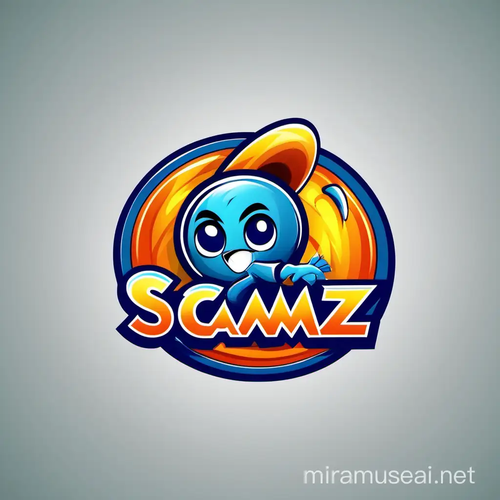 Scamz Game Logo Featuring a Frisbee in Action