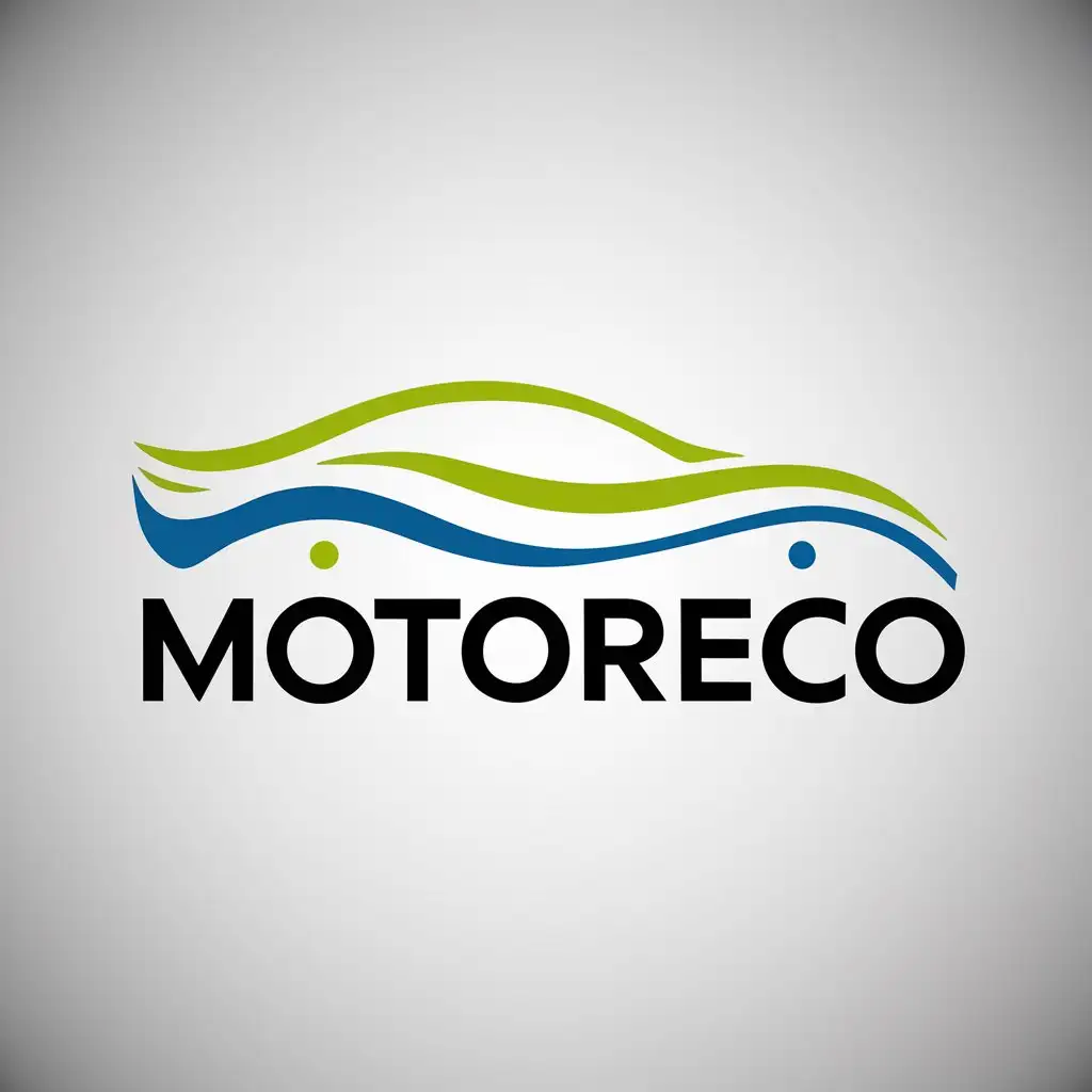 MotorEco Solid Liquid Engine Logo with Ecology in Green and Blue