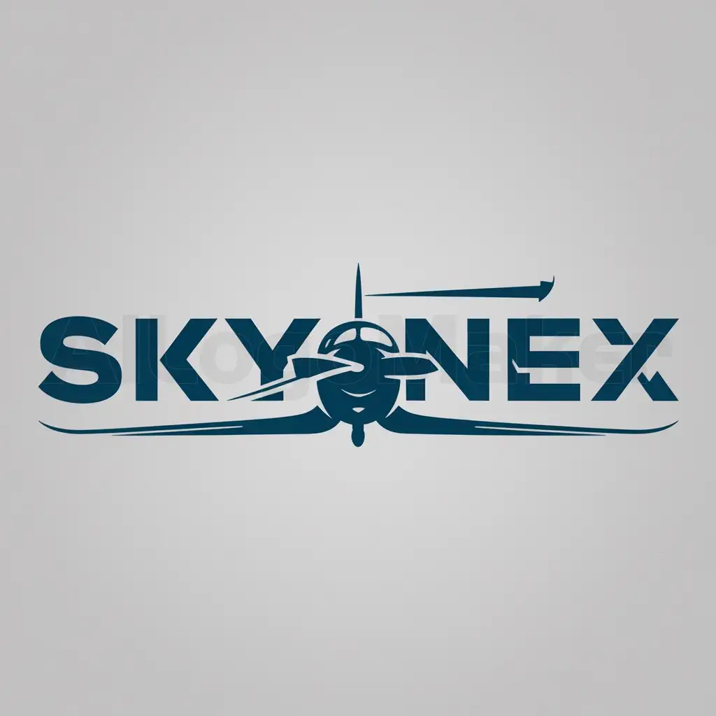 a logo design,with the text "SKYNEX", main symbol:Piper Archer airplane,Moderate,be used in Others industry,clear background