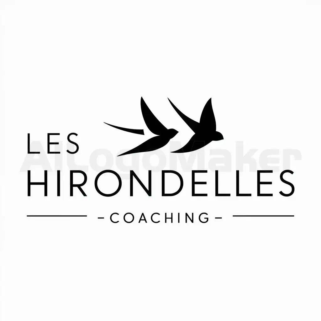 a logo design,with the text "Les hirondelles - coaching", main symbol:swallows,Minimalistic,clear background