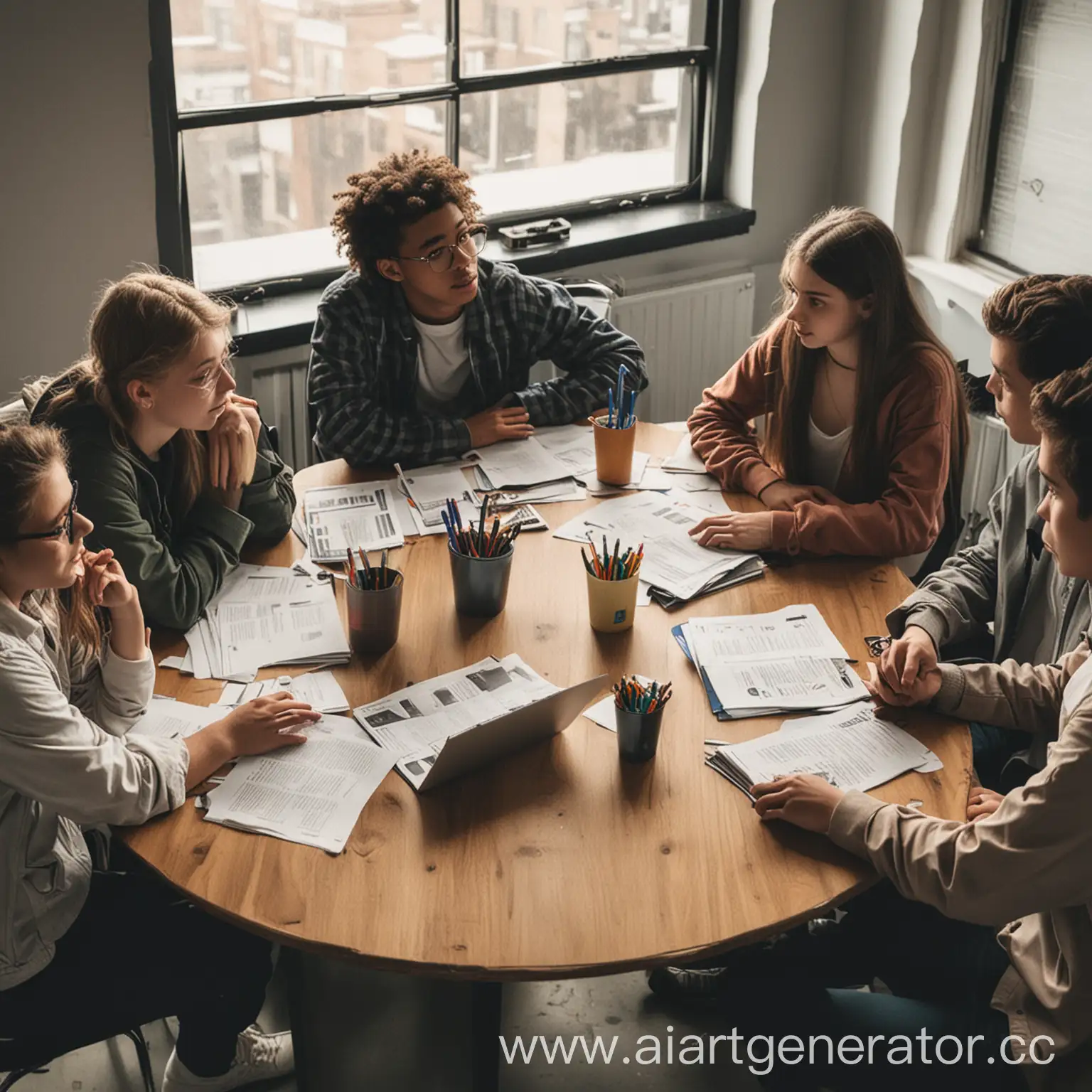 Teenagers-Brainstorming-Ideas-in-Office-Meeting