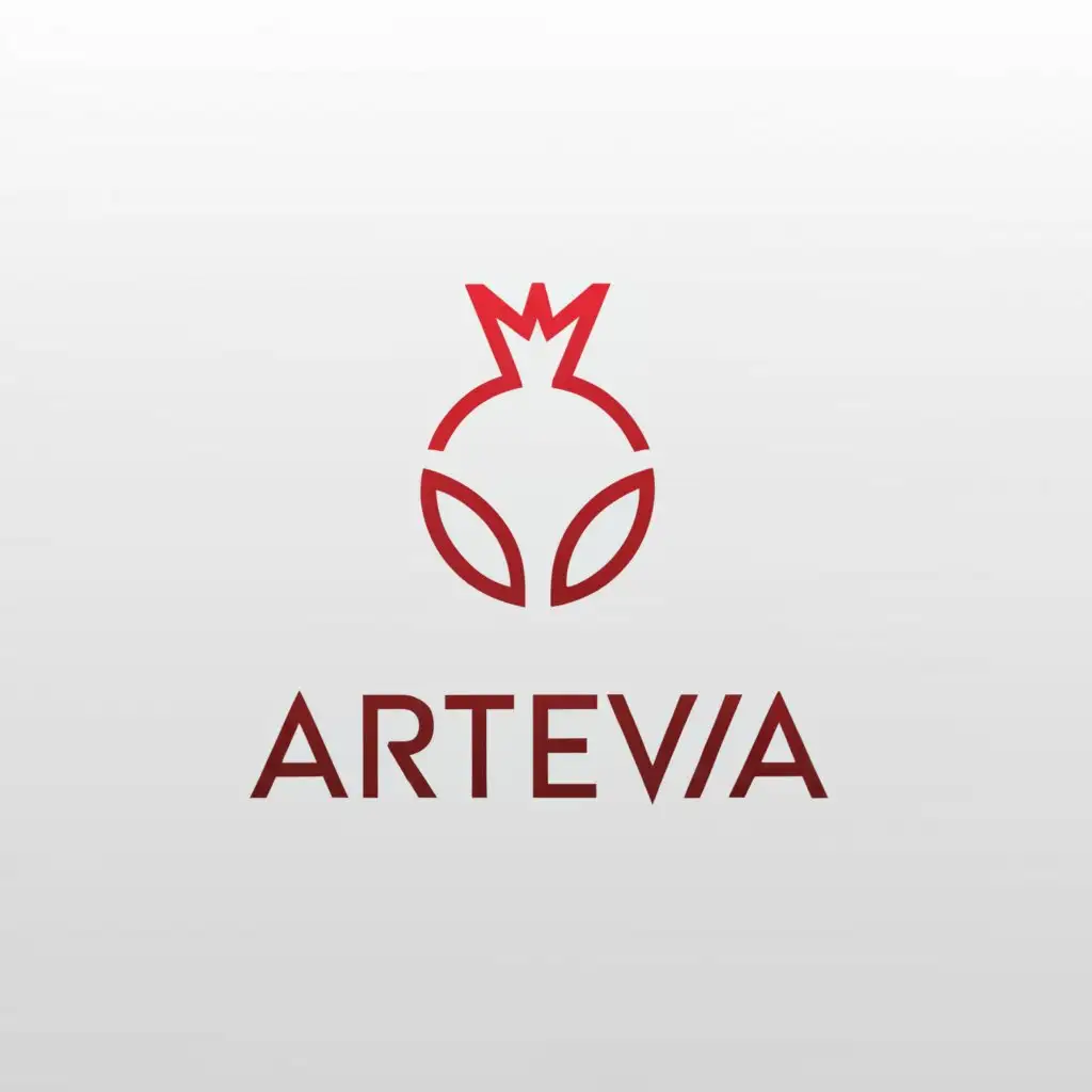 a logo design,with the text "ArtEva ", main symbol:The pomegranate branches and the pomegranate itself,Minimalistic,be used in Beauty Spa industry,clear background