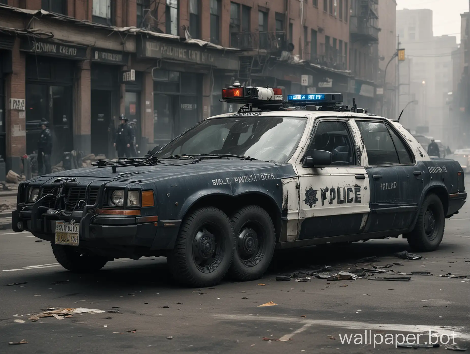 Distopian world police car