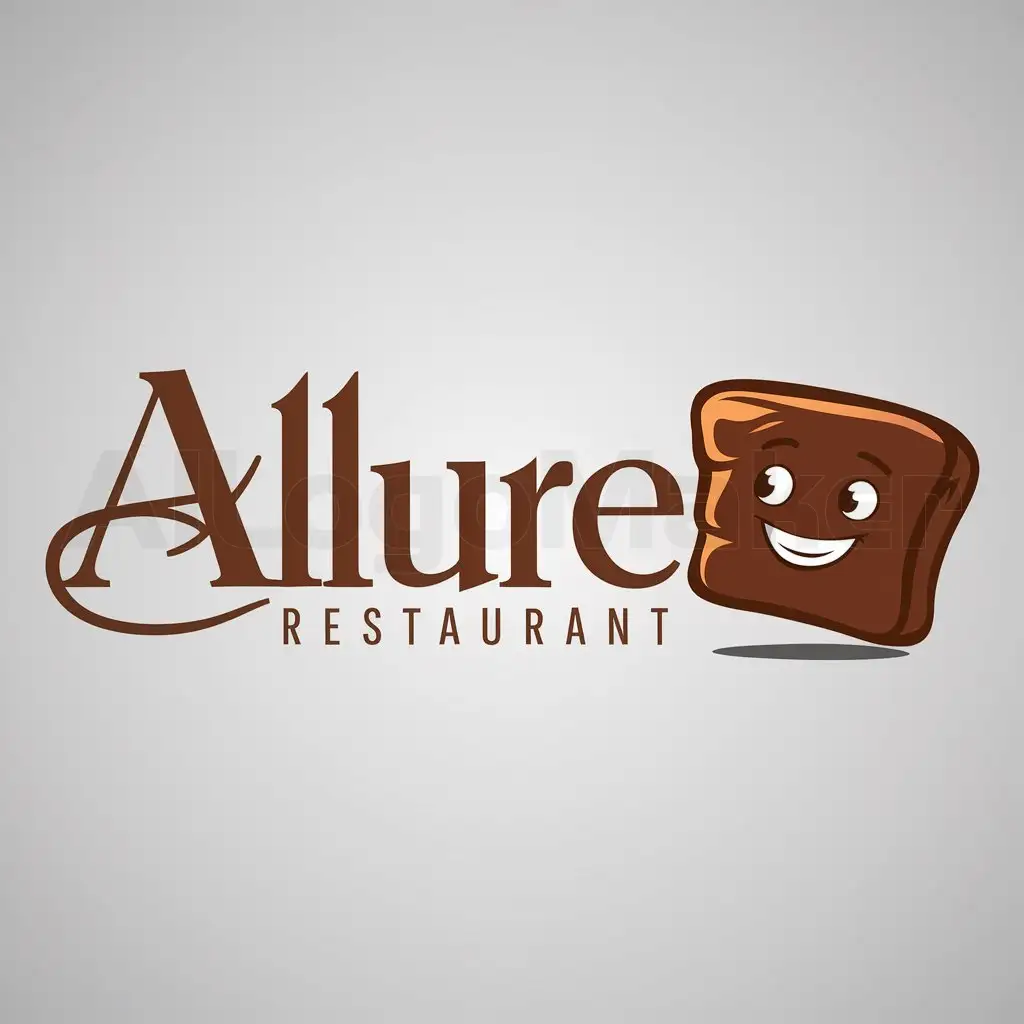 a logo design,with the text "Allure", main symbol:Brownie,Moderate,be used in Restaurant industry,clear background