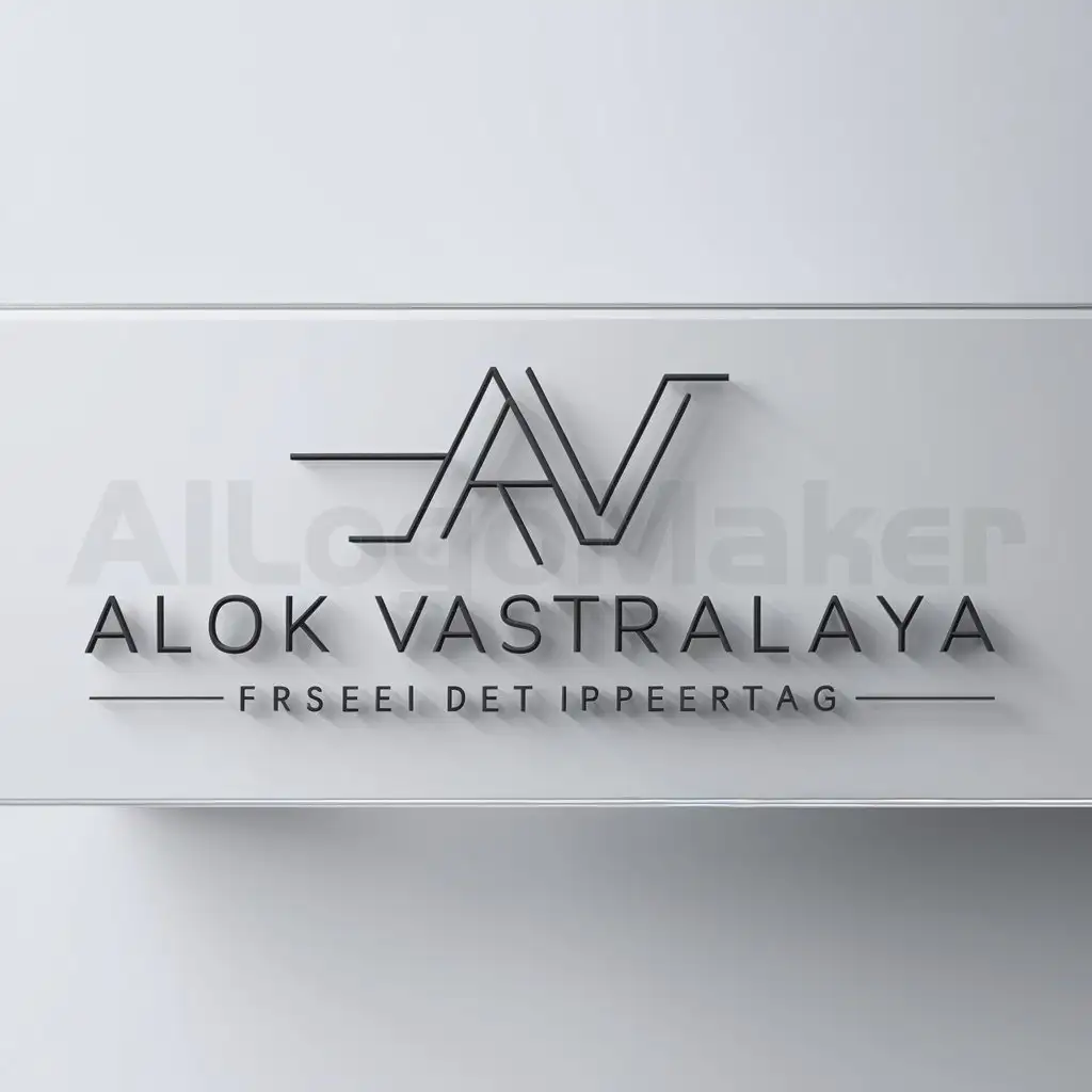 a logo design,with the text "ALOK VASTRALAYA", main symbol:ALOK VASTRALAYA,Minimalistic,be used in Others industry,clear background