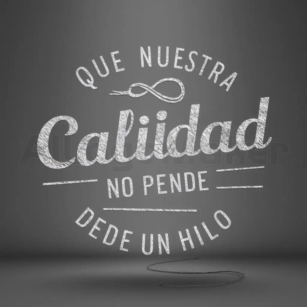a logo design,with the text "Qué nuestra calidad no pende de un hilo", main symbol:hilo suelto,Moderate,clear background