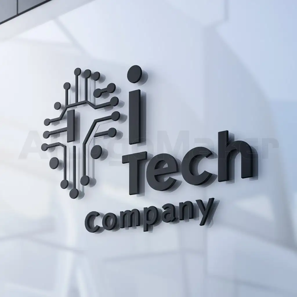 a logo design,with the text "i tech company", main symbol:Information technology,Moderate,be used in Technology industry,clear background