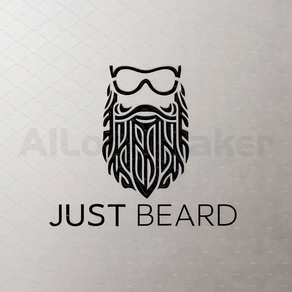 LOGO-Design-for-Just-Beard-Bold-Beard-Symbol-on-Clean-Background