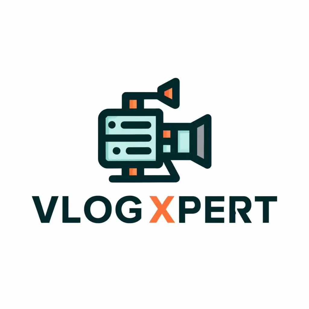 a logo design,with the text "Vlog Xpert", main symbol:Video,Minimalistic,be used in Entertainment industry,clear background