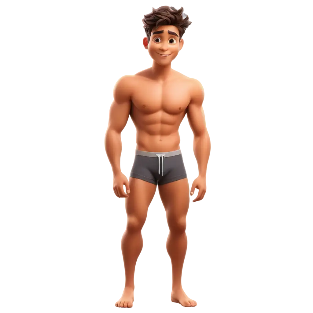 A cartoon figure, little man without clothes, just underwear