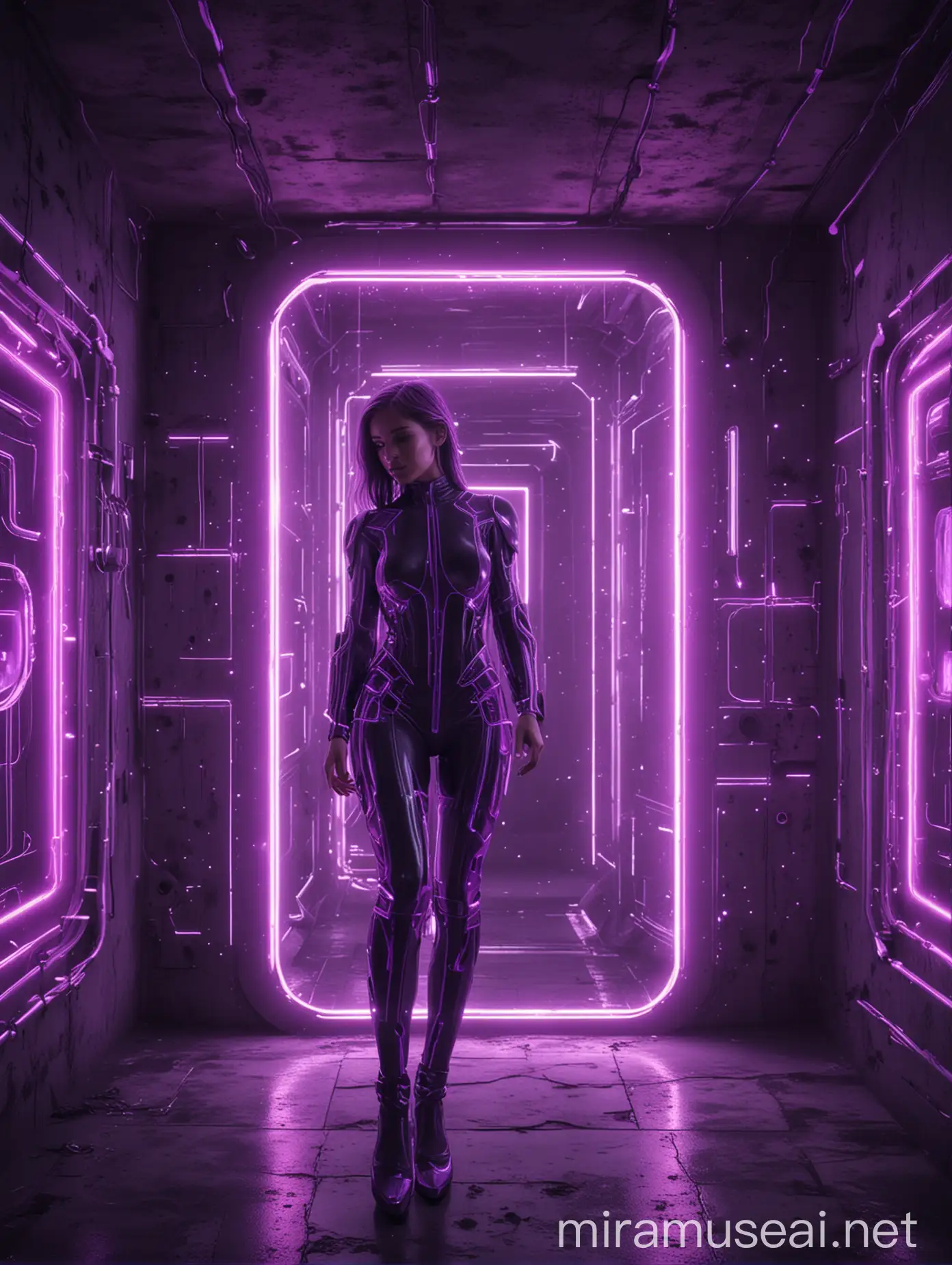 Futuristic Neon Technology in Vibrant Purple Hue