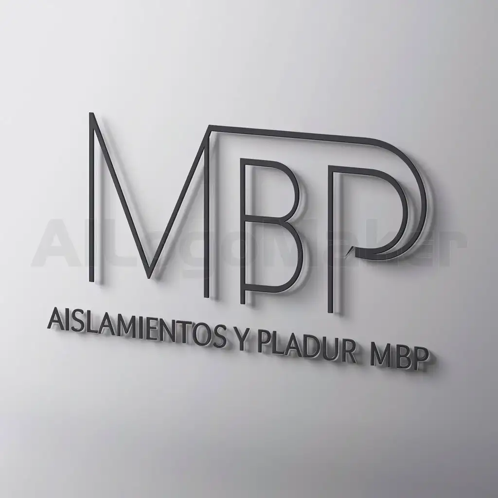 a logo design,with the text "mbp", main symbol:aislamientos y pladur mbp,Minimalistic,clear background