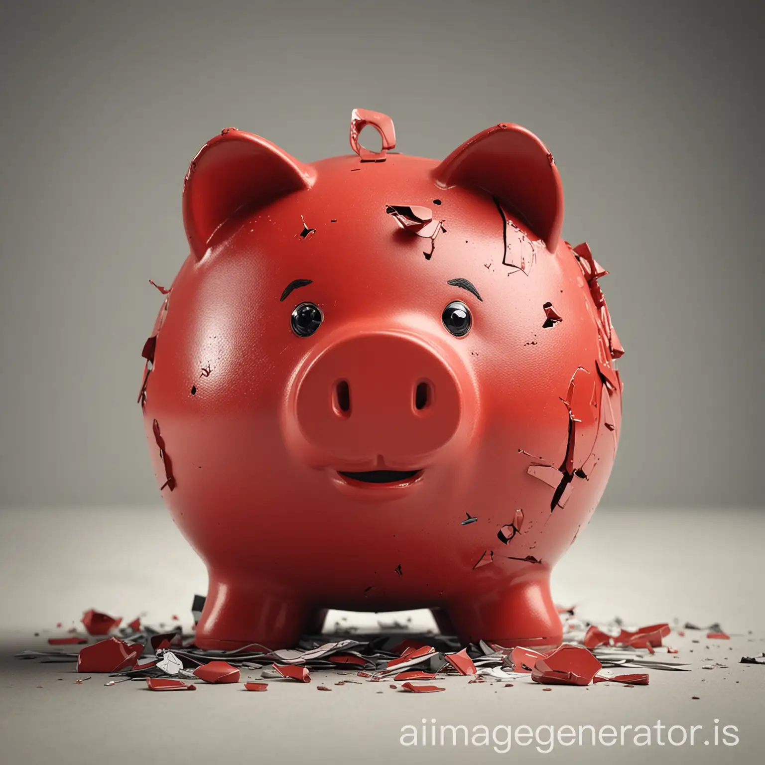 Contemporary-Concept-Cracked-Red-Piggy-Bank